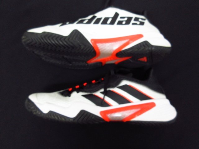 r4940　美品　adidas 　アディダス　テニスシューズ　スニーカー　白・黒・オレンジ　バリケード　サイズ26cm_画像4