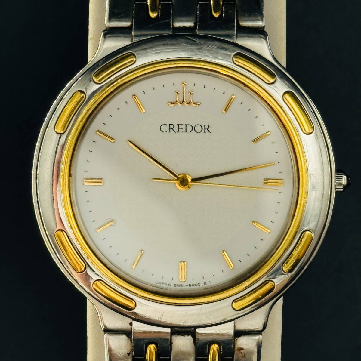 CREDOR クレドール 8N871-6000 クォーツ ST.STEEL+18KT BEZEL ステンレス 18金 コンビ 14871 1円出品 現状品 ブランド SEIKO セイコー_画像2