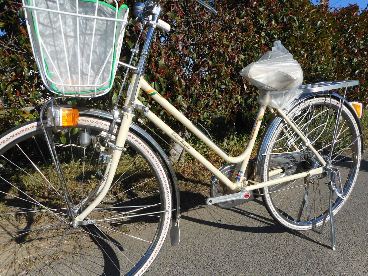 当時物　セミステンレス　ゼブラ自転車　２６吋　ゼブラ　オパ－ル　ステンレスリム　スポ－ク　ケ－ス　キャリア－_画像2