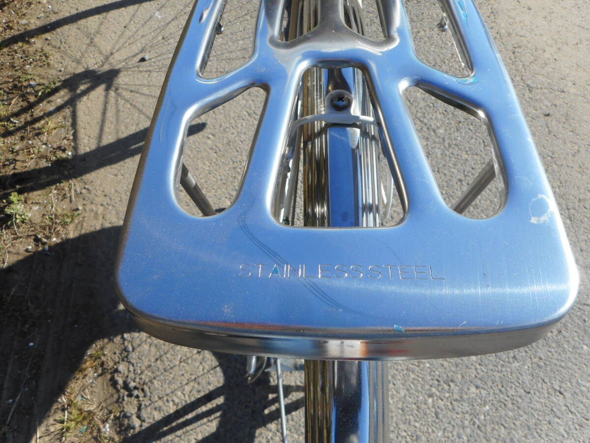 当時物　セミステンレス　ゼブラ自転車　２６吋　ゼブラ　オパ－ル　ステンレスリム　スポ－ク　ケ－ス　キャリア－_画像8