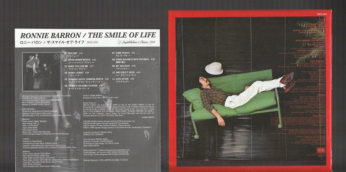 即決 紙ジャケ RONNIE BARRON ロニー・バロン THE SMILE OF LIFE スマイル・オブ・ライフ VSCD-3341 国内盤CD 帯付き 細野晴臣 久保田真琴_画像2