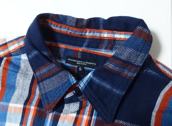 19AW Engineered Garments エンジニアードガーメンツ Work Shirt Twill Plaid チェック ネル ワーク シャツ S_画像3