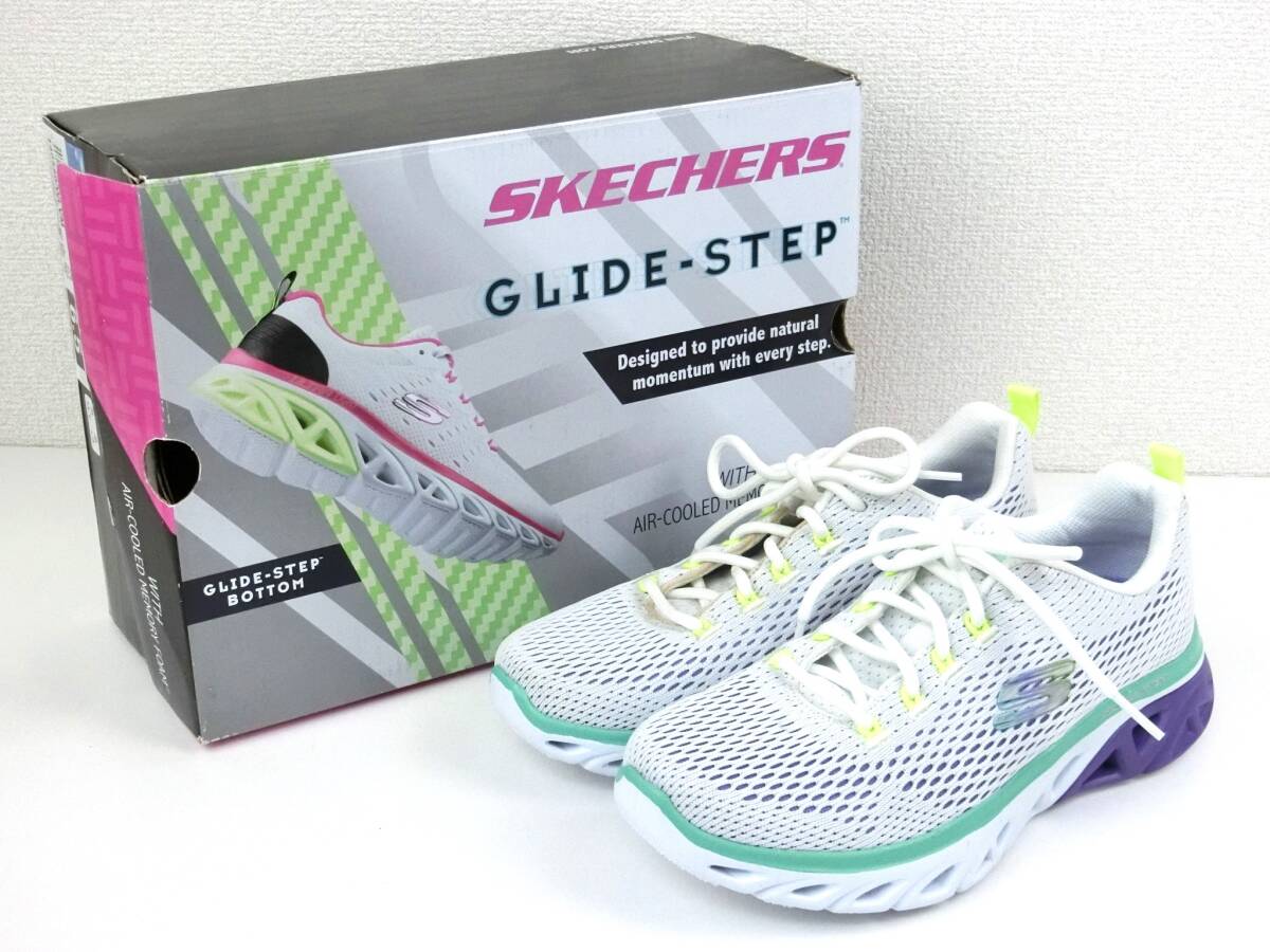 【訳あり未使用】SKECHERS GLIDE-STEP SPORT 衝撃吸収◎ 軽量◎ メッシュスポーツシューズ 左23.5cm 右23cm WLVM 定価10,450円【1196】_画像1