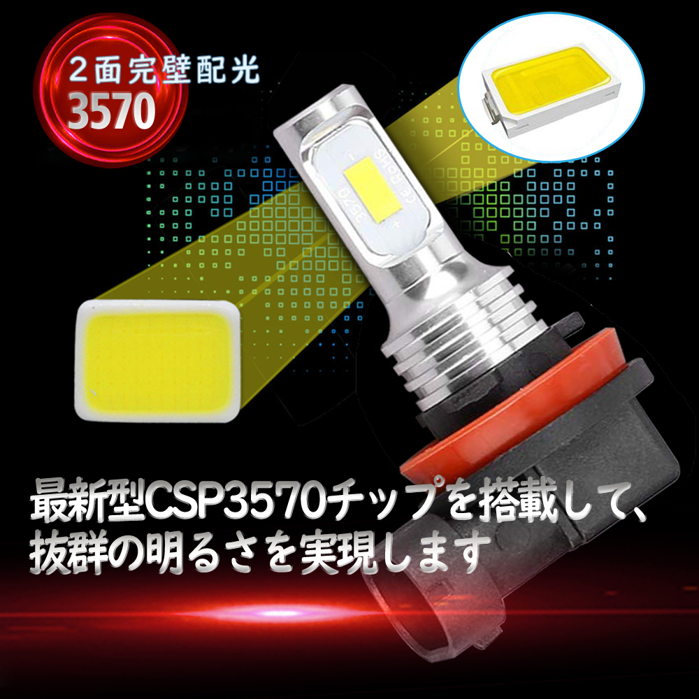 在庫処理1500円OFF! H8 H11 H16 LED フォグランプ 発光色イエロー※ タントカスタム L375 385S H19.12～H25.10（ホワイト在庫無）の画像3