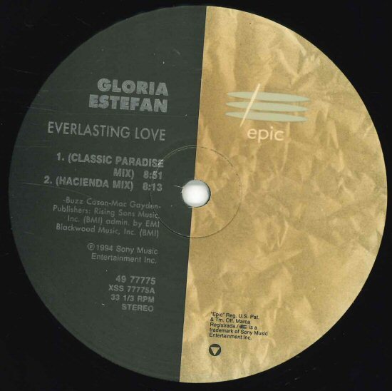 ★12吋シングル「グロリア・エステファン GLORIA ESTEFAN EVERLASTING LOVE」1994年 米オリジナル!_画像3
