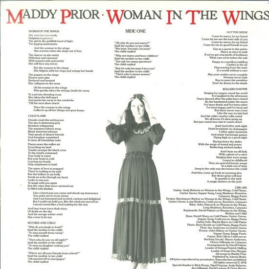 ★トラッドLP「マディ・プライヤー Maddy Prior Woman In The Wings」1978年作品 CHRYSALIS 英オリジナル！_画像3