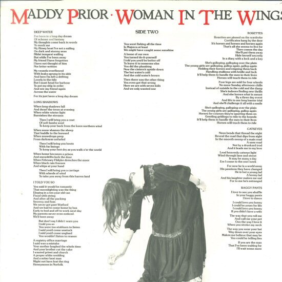 ★トラッドLP「マディ・プライヤー Maddy Prior Woman In The Wings」1978年作品 CHRYSALIS 英オリジナル！_画像4