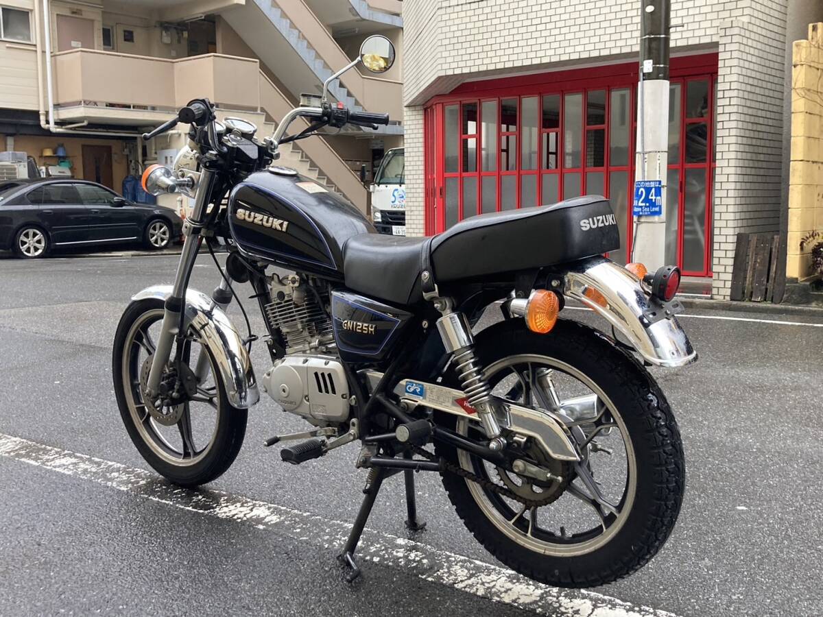 広島市中区発☆1円スタート売り切り スズキ GN125H LC6PCJG 低走行 実働車 現状車 鍵と登録書類ありの画像2