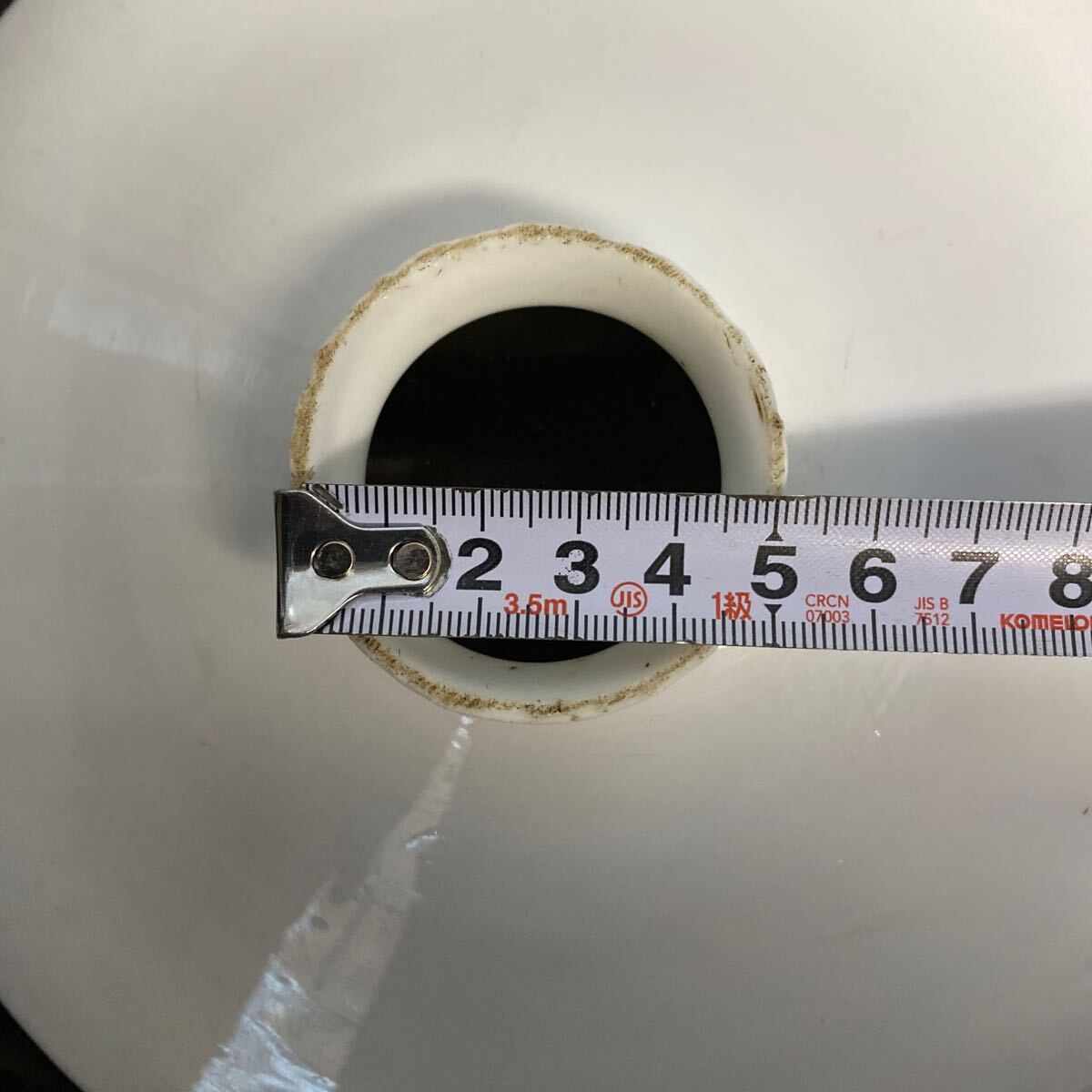 当時物 電気傘 直径約21.5cm 照明器具 古民家 乳白色 ガラスシェード ランプシェード 昭和レトロ アンティーク_画像4