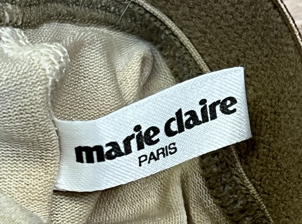 #013【未使用】【marie claire PARIS】海外製ストッキング☆ベージュ M-L ★つま先補強・マチ付き・幅広ウェストバンド・足型セット_画像4