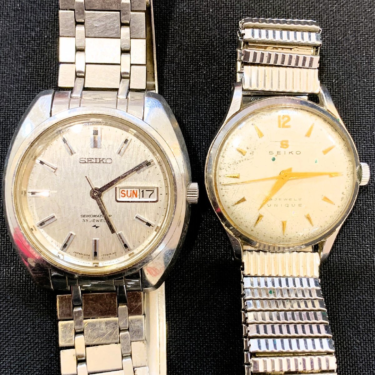 【5DHシャ03005F】★１円スタート★SEIKO★ゴールドフェザー★SEIKOMATIC-P★ユニーク★メンズ★手巻き★不動★4点まとめ★コレクション品_画像3