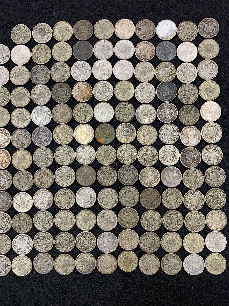 [5MK height 03004E]1 jpy start * 10 sen silver coin * small size * asahi day *219 sheets summarize * gross weight approximately 485.43g* old coin * Japan money * coin * silver coin * large Japan *