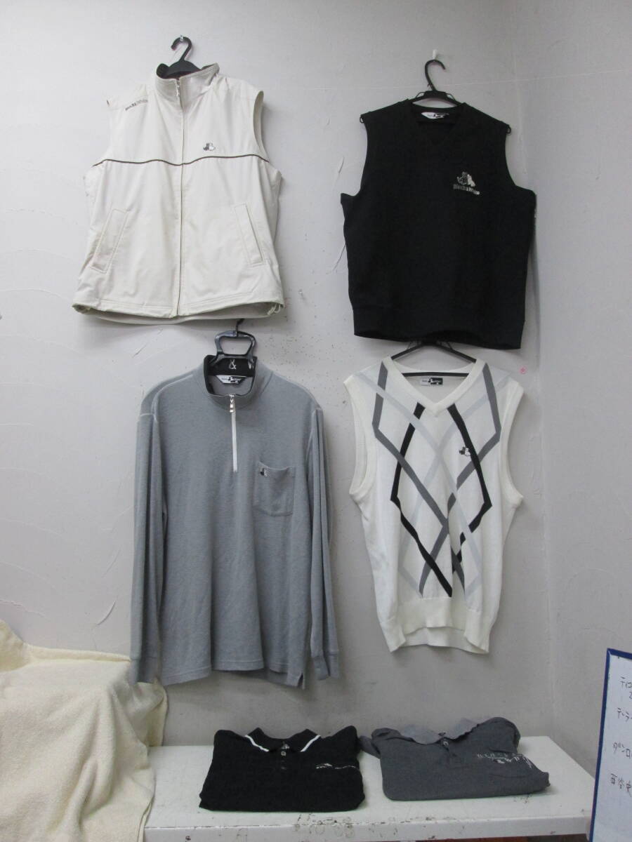 (13) ☆Black&White ブラック&ホワイト メンズ まとめて 長袖シャツ 3枚 ベスト 3枚 サイズL あい物 あい服 あい着　_画像1