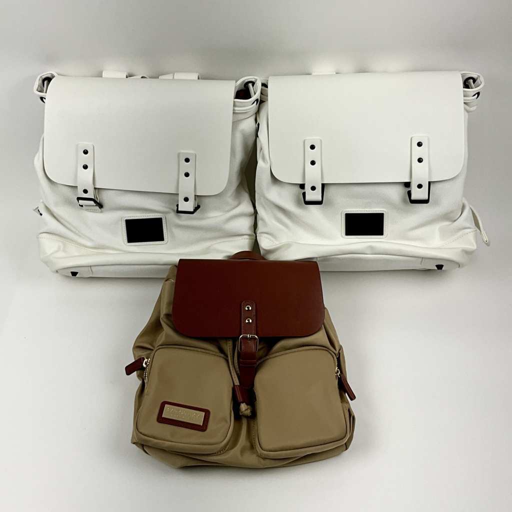 ガストンルーガ バックパック リュックサック 3点セット 未使用品 Praper White Cotton Canvas/Parlan Brown/Sand Nylon ヴィーガンレザー_画像1