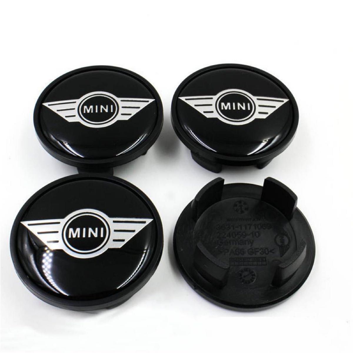 ミニクーパー　MINI　ブラック ホイールセンターキャップ　R系　54mm 4個セット　ウィング