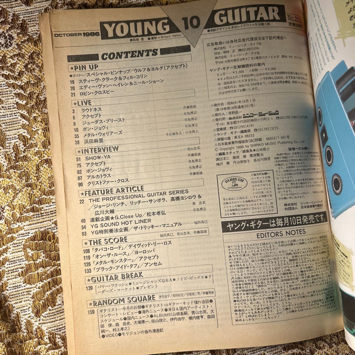 極希少　YOUNG GUITAR(ヤングギター) 1986年10月号/アクセプト　ラウドネス　デイヴィッド・リー・ロス　ヨーロッパ　アンセム　ACCEPT_画像5
