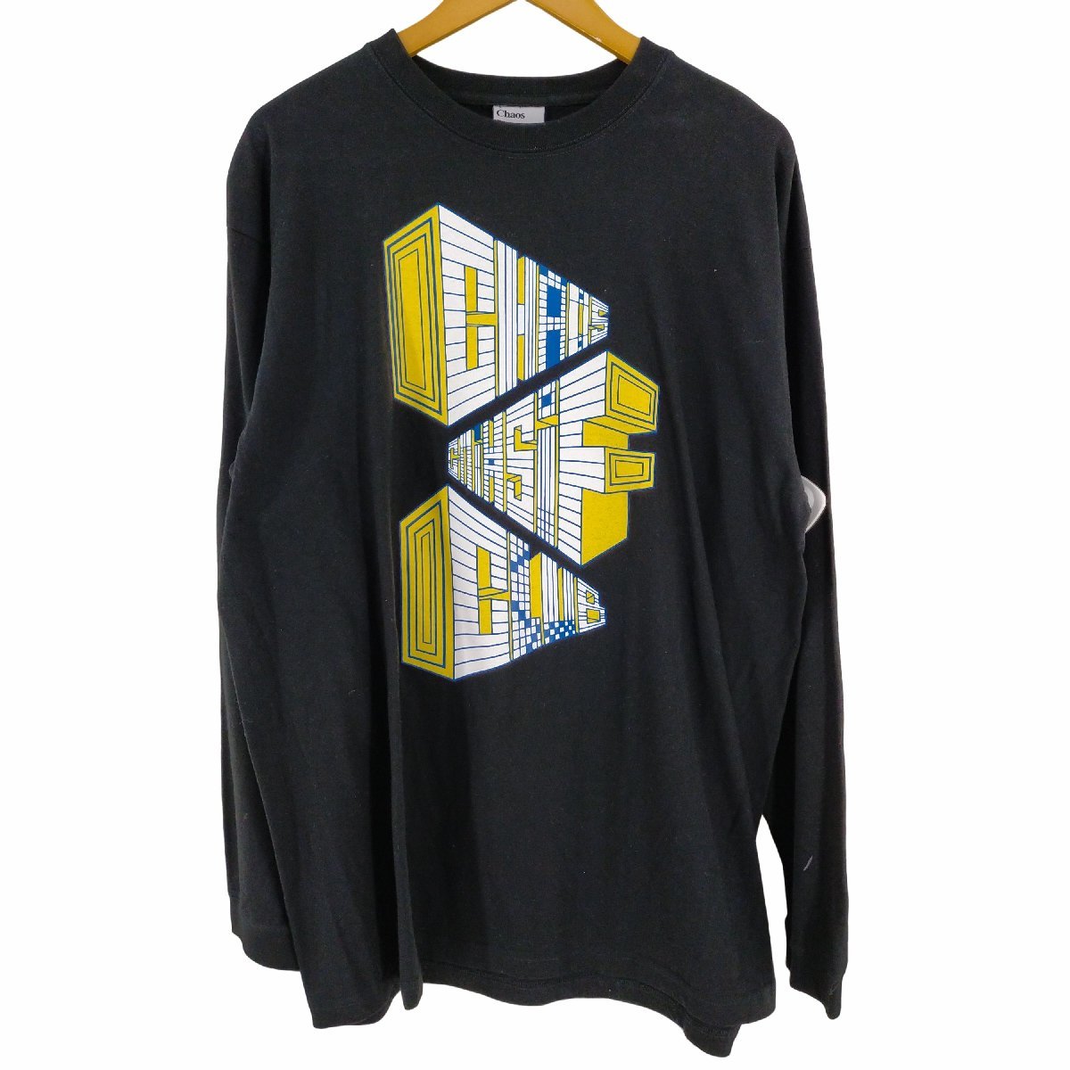 chaos fishing club(カオスフィッシングクラブ) BLOCK LOGO L/S TEE メ 中古 古着 0649_画像1