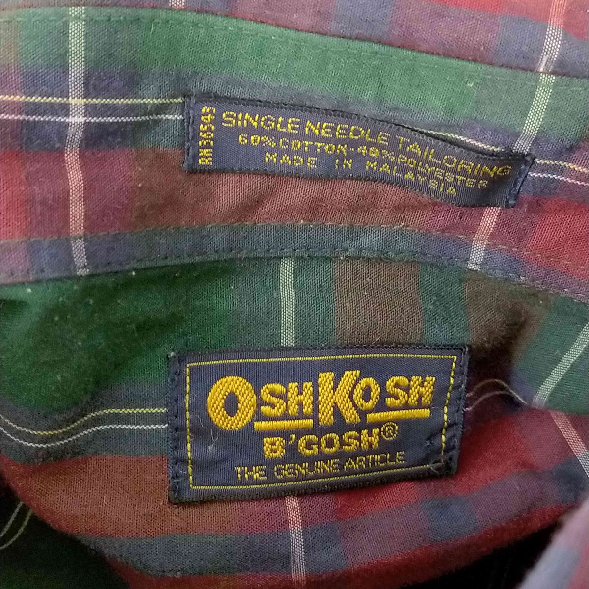 OSHKOSH(オシュコシュ) 80-90S B.Dチェックシャツ ビッグサイズ メンズ JPN：XXL 中古 古着 0651_画像6