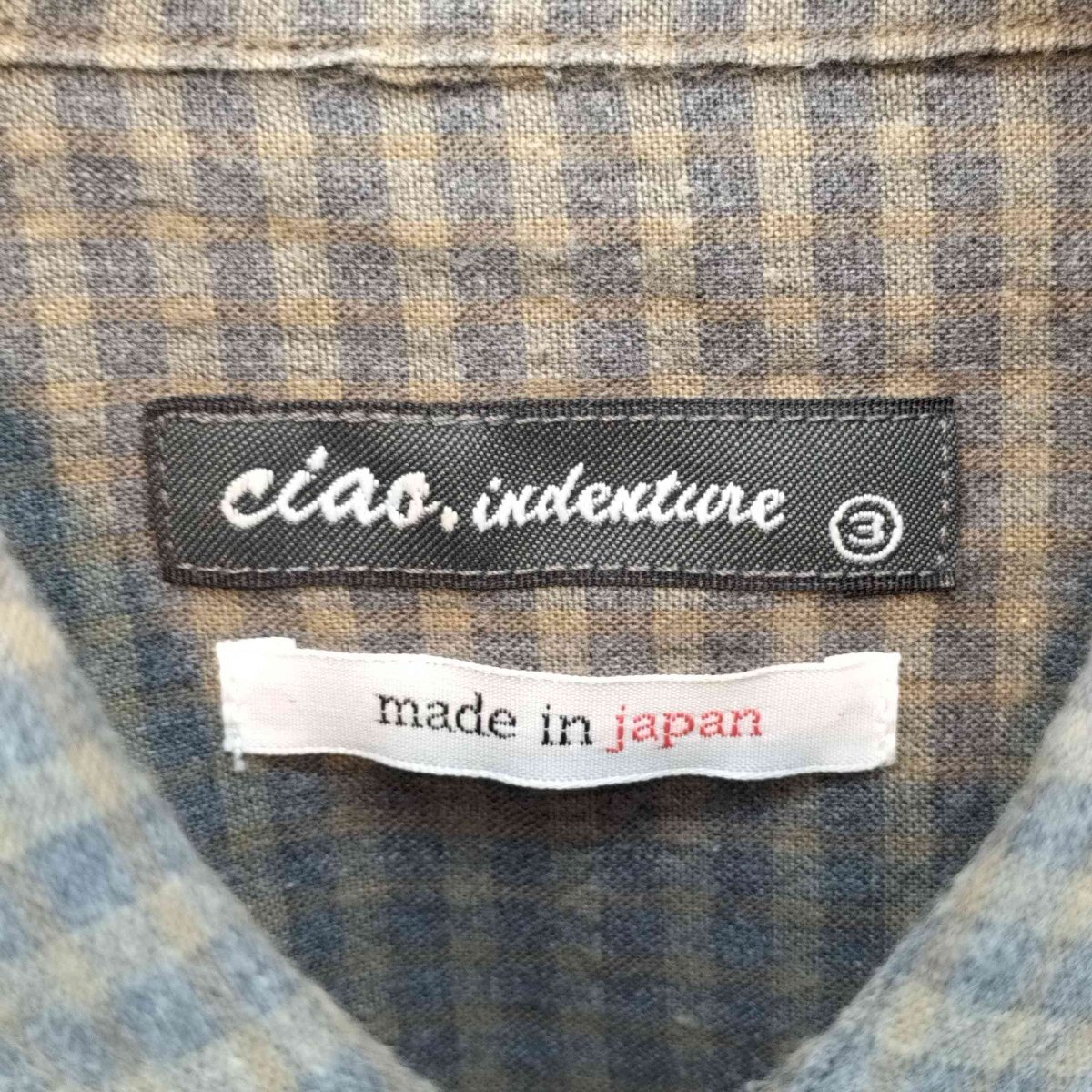 Ciao.indenture(チャオインデンチャー) 日本製 1ポケット 総柄長袖シャツ コットンシャツ 中古 古着 0307_画像6