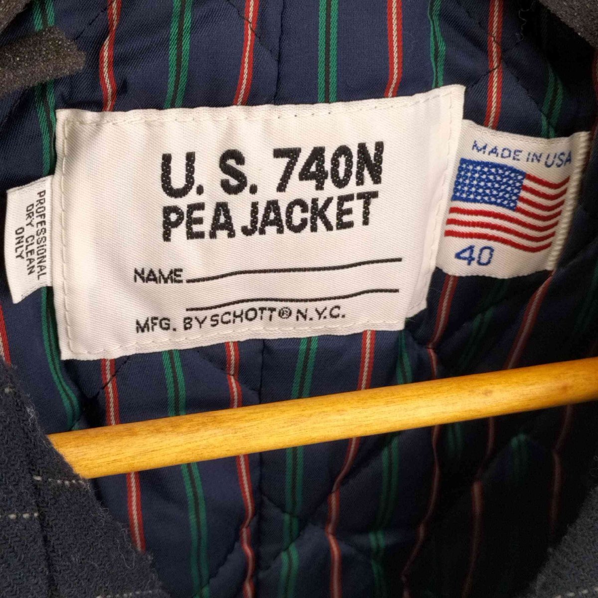 SCHOTT BROS(ショット) MADE IN USA U.S.740N PEA JACKET 裏地ス 中古 古着 0225_画像6