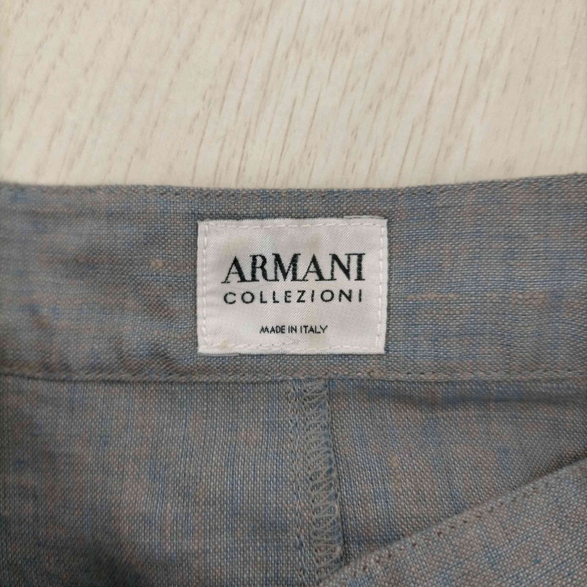 ARMANI COLLEZIONI(アルマーニコレツィオーニ) OLD 比翼バンドカラーリネンシャツ メ 中古 古着 0307_画像6