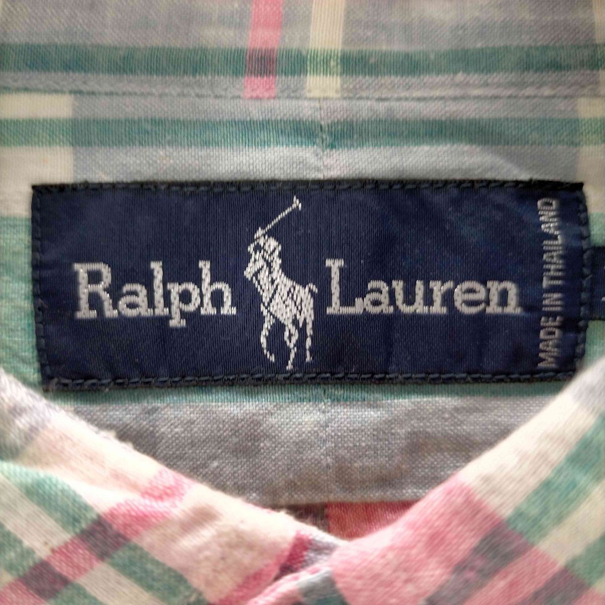 RALPH LAUREN(ラルフローレン) マドラスチェックボタンダウンシャツ メンズ JPN：L 中古 古着 0406_画像6