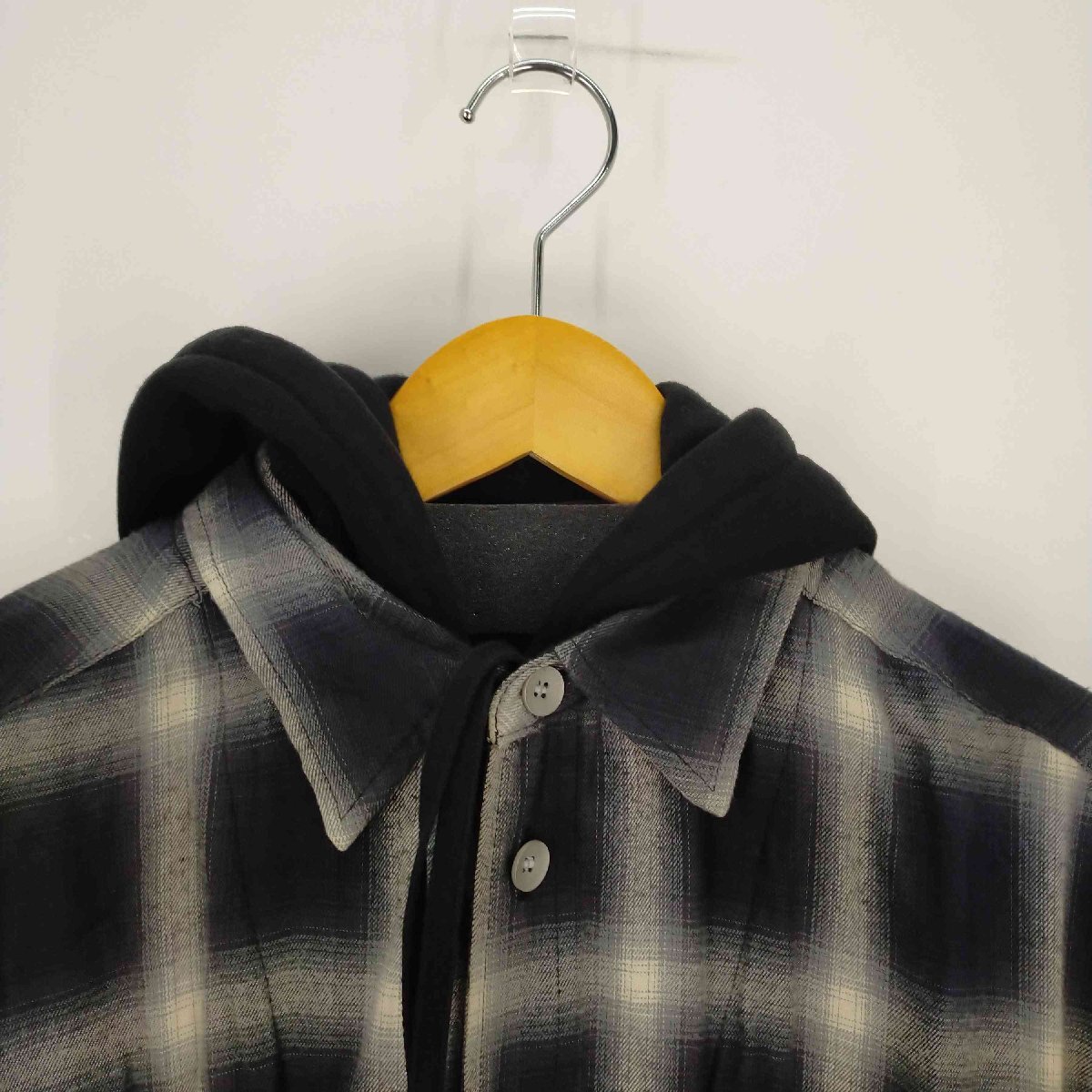 MIHARA YASUHIRO(ミハラヤスヒロ) HOODED FLANNEL BIGSHIRTS フェイ 中古 古着 0247_画像3