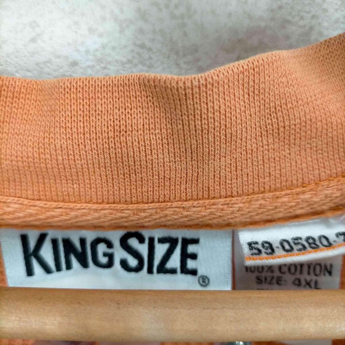 KING SIZE(キングサイズ) オーバーサイズ ヘンリーネック サーマルカットソー メンズ 4XL 中古 古着 0606_画像6