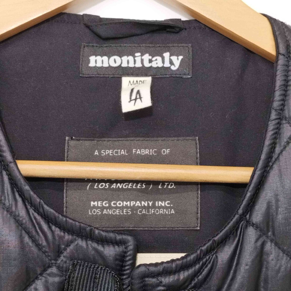 MONITALY(モニタリー) USA製 ワッペン付きキルティングベスト quilting vest va 中古 古着 0743_画像6