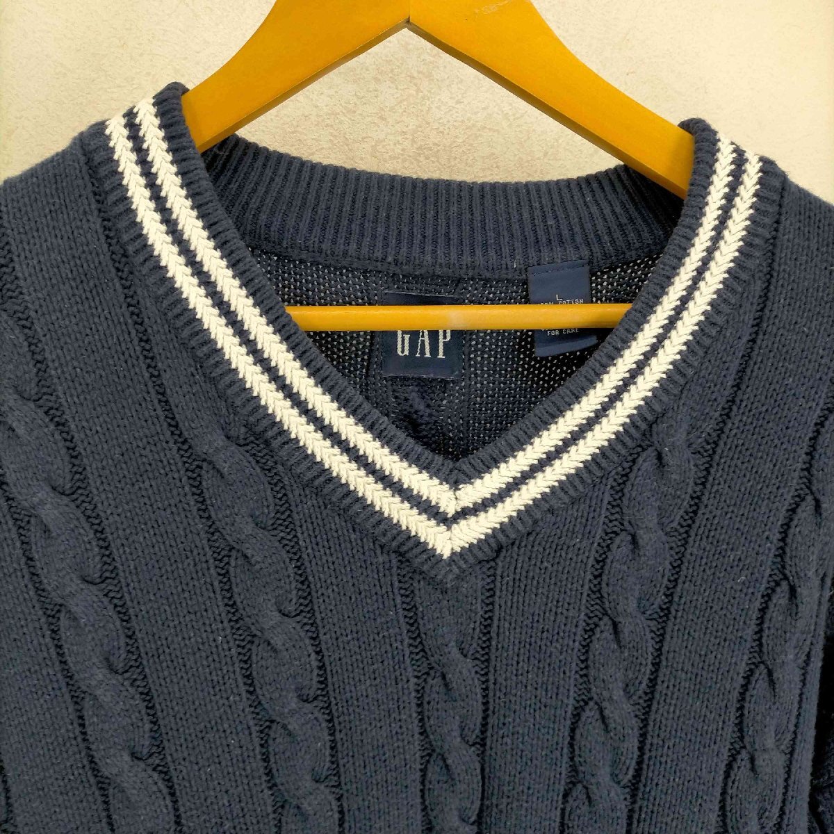 Gap(ギャップ) 00S ケーブルカレッジニット メンズ JPN：L 中古 古着 1242_画像3