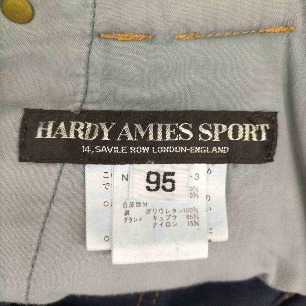 HARDY AMIES SPORT(ハーディエイミス) GOLF EMBROIDERY DENIM PAN 中古 古着 0408_画像6