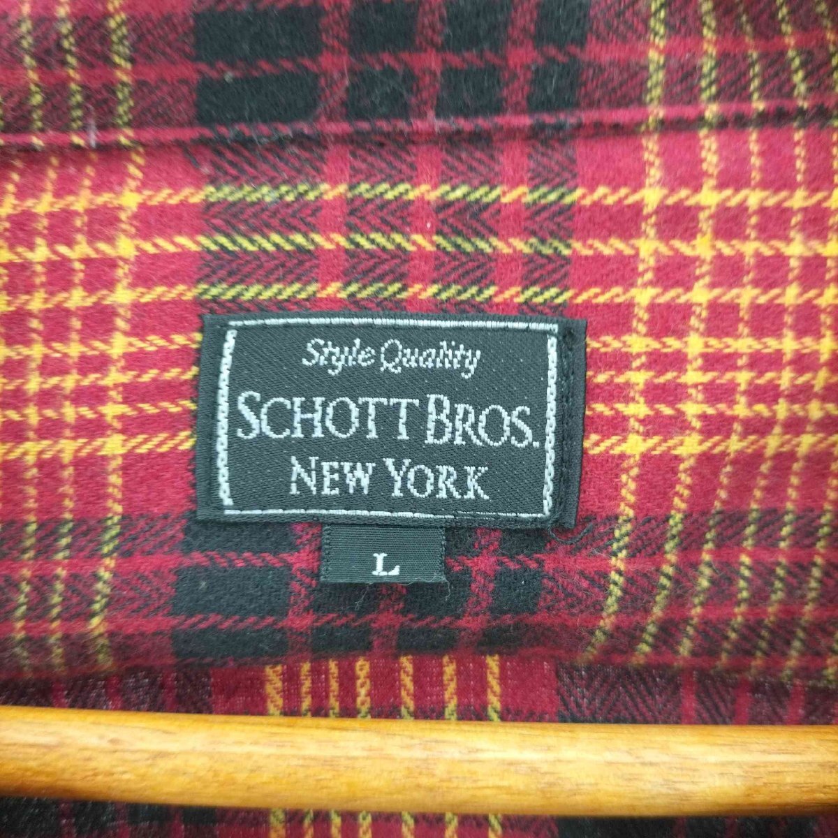 SCHOTT BROS(ショット) フラップポケット チェック フランネル オープンカラー L/S シャツ 中古 古着 0928_画像6