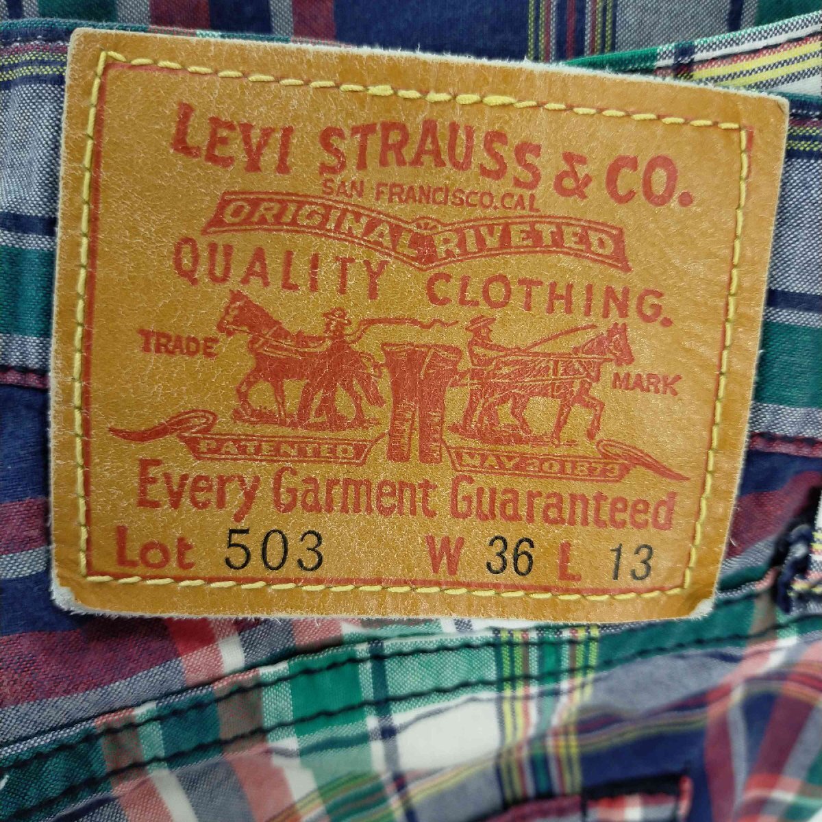 Levis(リーバイス) 503 チェックショーツ メンズ W36 L13 中古 古着 0308_画像6