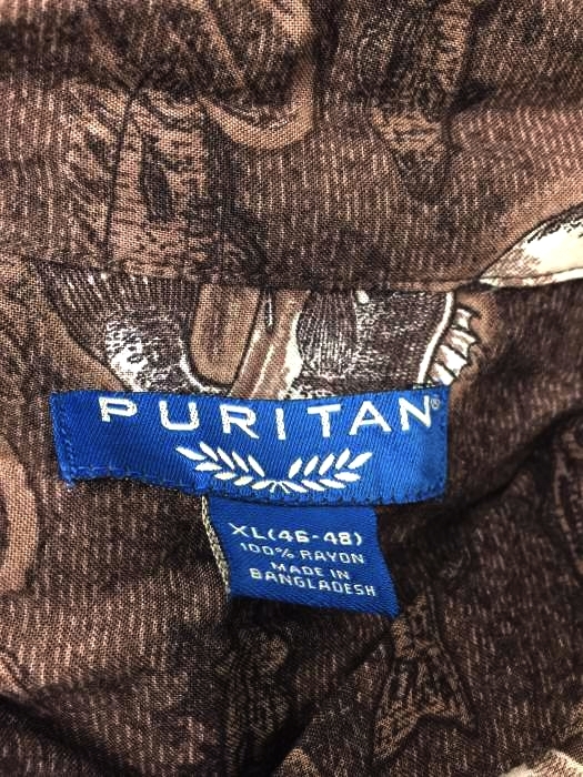 PURITAN(ピューリタン) 開襟レーヨンシャツ メンズ import：XL import：XL 中古 古着 0832_画像3