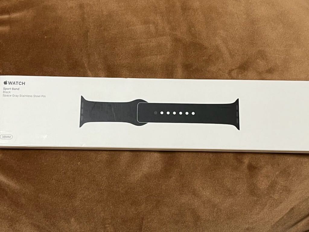 Apple アップル 純正 ☆ アップルウォッチ 38mm スポーツバンド・ブラック ☆ 新品_画像1