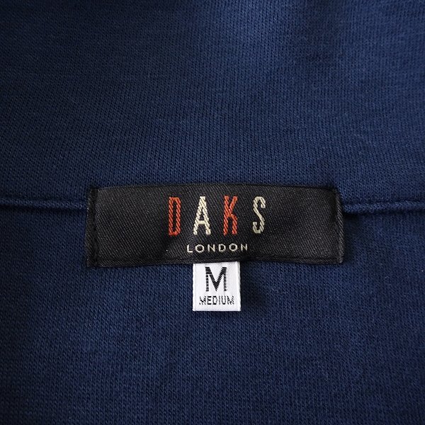 新品 ダックス スムース ジャージー スタンドカラー ハーフボタン カットソー M 紺灰【I43395】 DAKS LONDON 日本製 メンズ スウェット_画像10