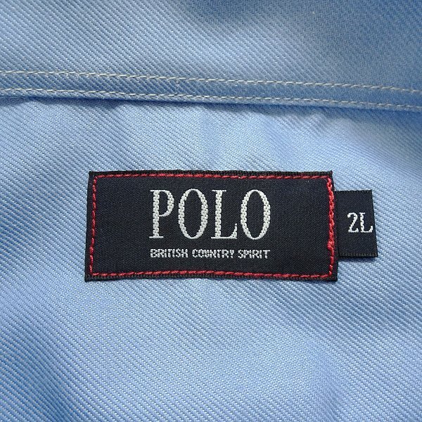 新品 POLO BCS ポロ シャンブレー ツイル ボタンダウン シャツ 5L 水色 【I59325】 メンズ 汗ジミ防止 オールシーズン デニムライク_画像9