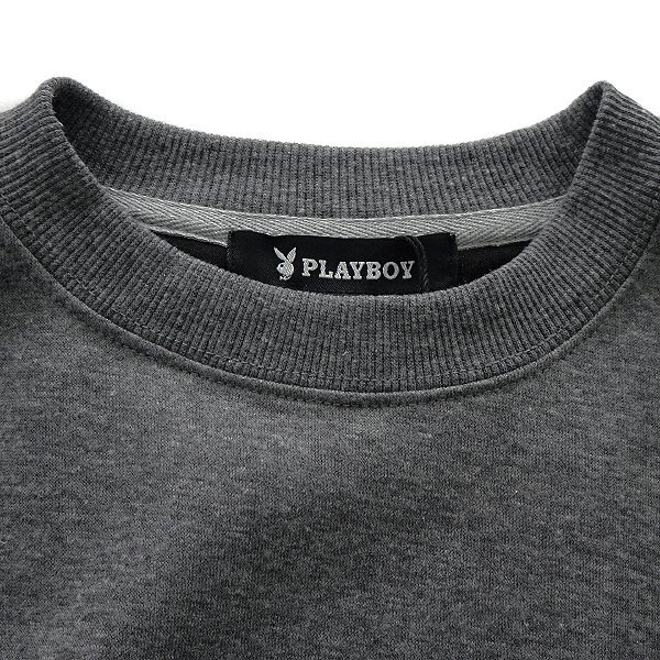 新品 プレイボーイ 裏毛 刺繍 スウェット M 【33054_98】 PLAYBOY メンズ クルーネック トレーナー スエット プルオーバー_画像3