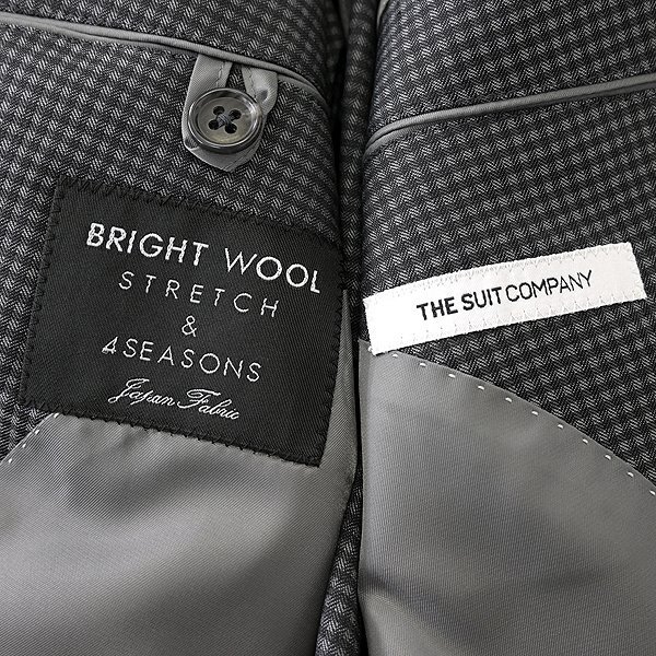  new goods suit Company domestic production BRIGHT WOOL check 3 piece suit A5(M) ash [J47638] 170-6D reversible the best stretch spring summer 