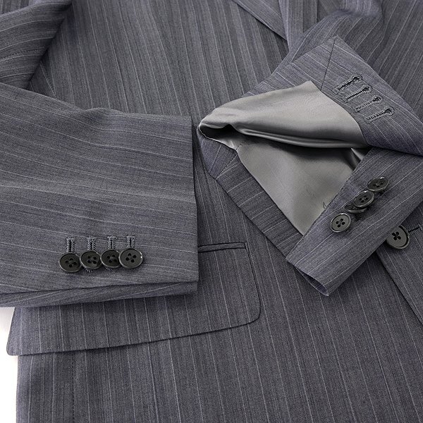 new goods suit Company spring summer EXTRA LIGHT wool 2 pants suit AB5( wide width M) ash [J59156] 170-4D setup stripe summer men's 