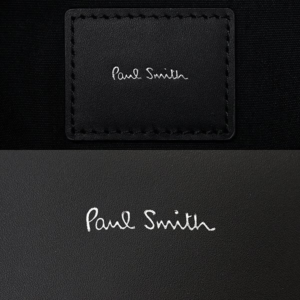  new goods 4.9 ten thousand Paul Smith business casual leather nylon tote bag black . ash [K20446] Paul Smith artist stripe 