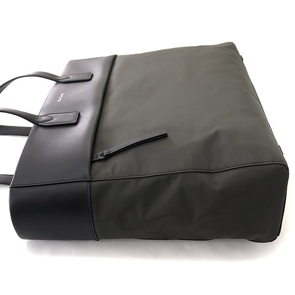  new goods 4.9 ten thousand Paul Smith business casual leather nylon tote bag black . ash [K20446] Paul Smith artist stripe 
