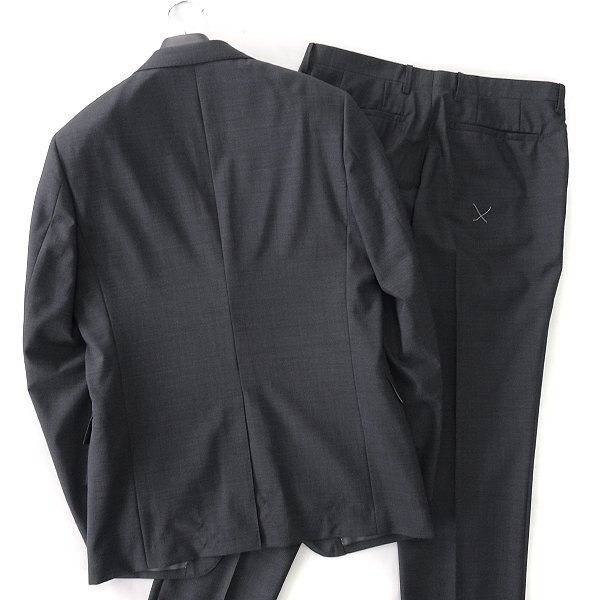 新品 スーツカンパニー 春夏 ストレッチ ピンヘッド 2パンツ スーツ A7(LL) 黒灰 【J48086】 180-6D セットアップ ウール サマー メンズ_画像3