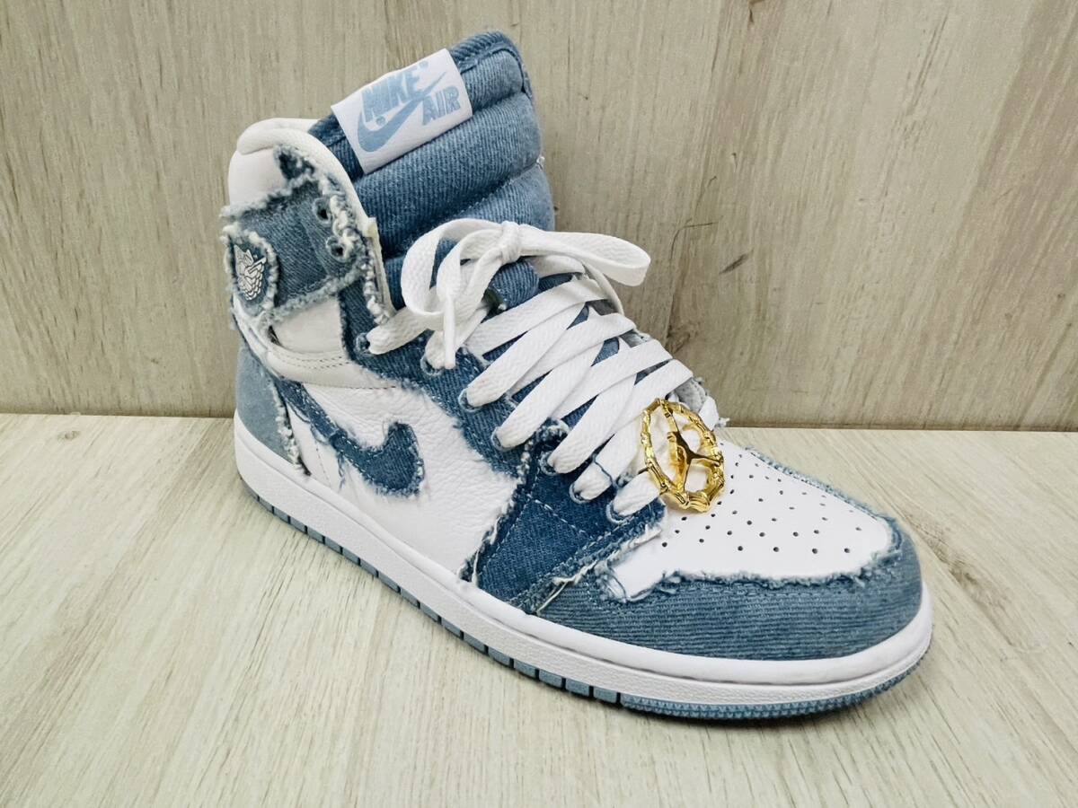 【綺麗品】 正規品 WMNS AIR JORDAN 1 HIGH OG DENIM DM9036-104 エアジョーダン 1 レトロ ハイ デニム スニーカー Nike ナイキ 23.5cm_画像5