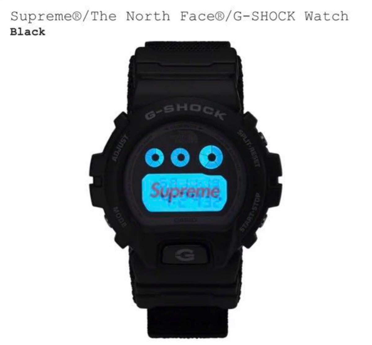 ★新品未使用 Supreme × The North Face × G-SHOCK BLACK / シュプリーム Gショック 黒 ノースフェイス コラボ CASIO 腕時計 カシオ_画像2