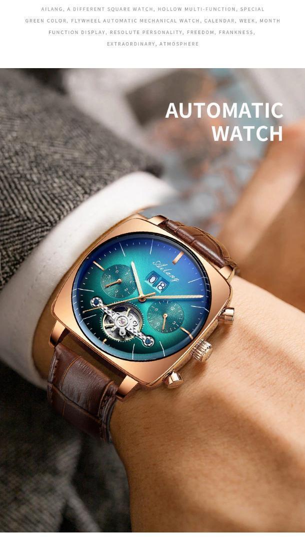 【新品】AILANG　メンズ　腕時計　機械式自動巻き　グリーン