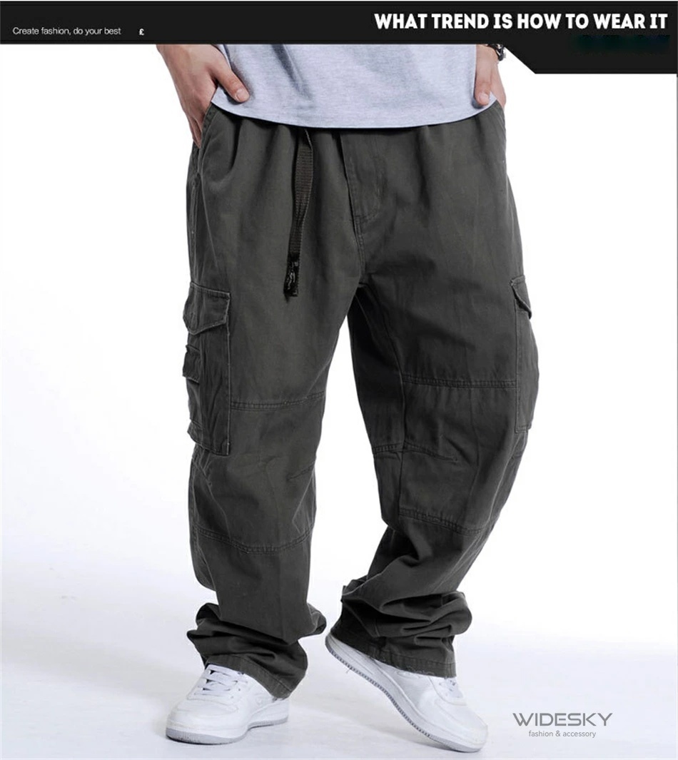 * новый товар * мужской LWMZ07-3XL размер серый брюки-карго painter's pants body type покрытие свободно рабочие брюки hip-hop брюки багги 