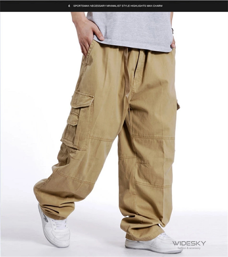 * new goods * men's LWMZ07-2XL size beige cargo pants painter's pants body type cover easy work pants hip-hop baggy pants 
