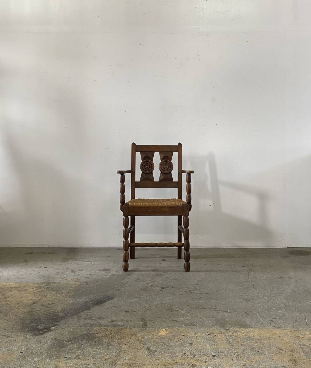 フランス アンティーク Arm Chair ”anonymous” ビンテージ チェア テーブル Charles Dudouyt ベルギー_画像1
