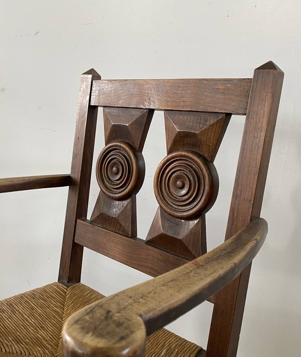 フランス アンティーク Arm Chair ”anonymous” ビンテージ チェア テーブル Charles Dudouyt ベルギー_画像6